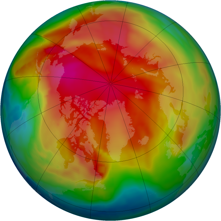 Arctic ozone map for 01 February 2009